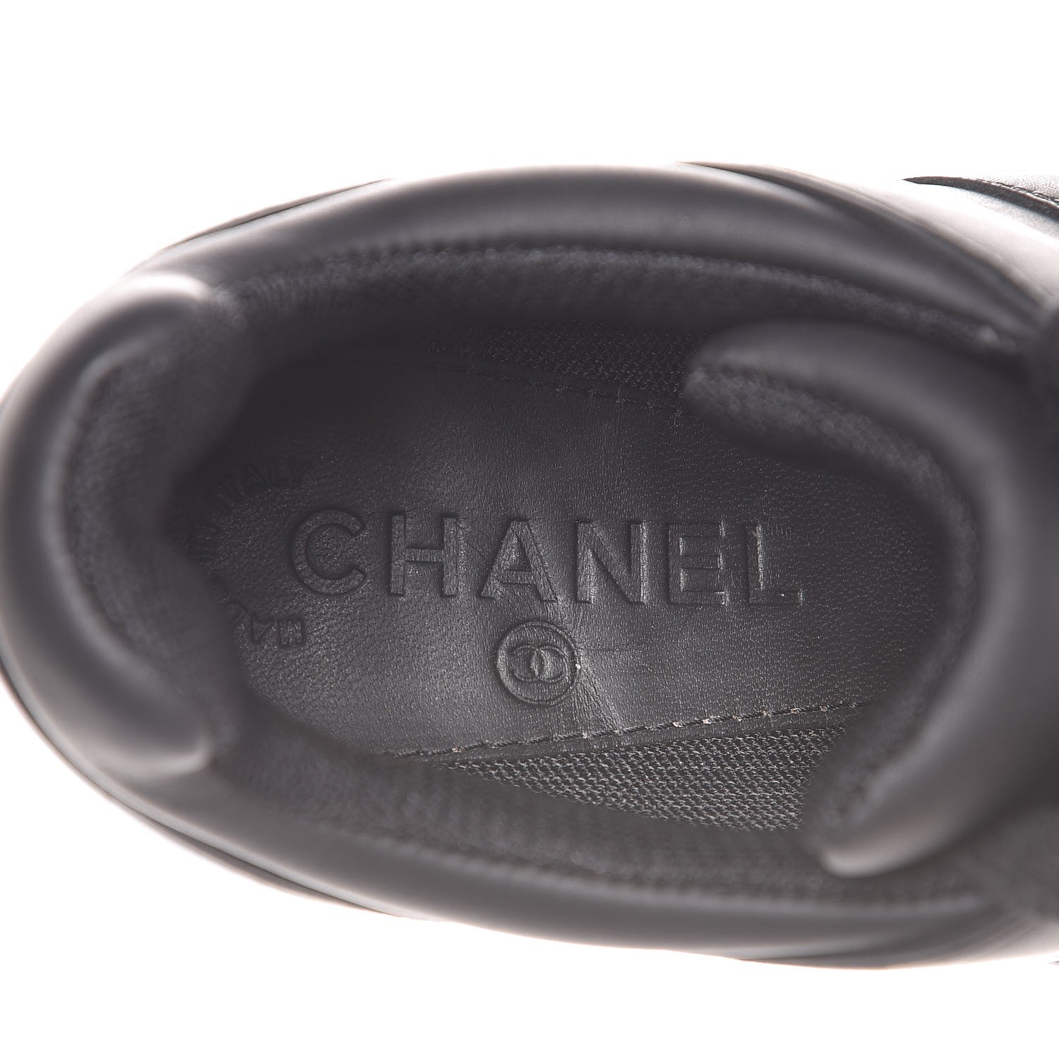 Chanel Calfskin Neoprene CC Sneakers 37.5 Black White 8 of 9