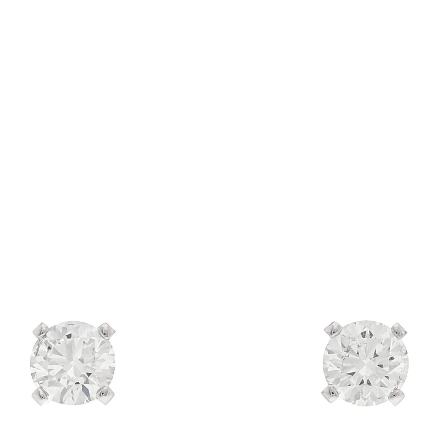 18K White Gold Diamond .44ctw Solitaire Earrings