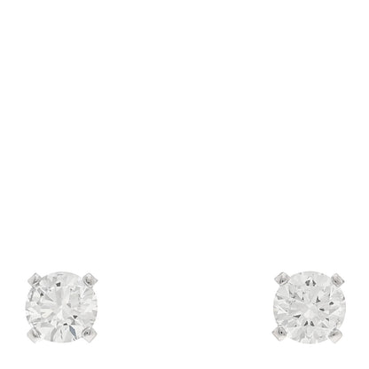 Cartier 18K White Gold Diamond .44ctw Solitaire Earrings 1 of 5