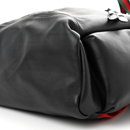 Gucci Calfskin Web Blind For Love Animalier Drawstring Backpack Black 10 of 10