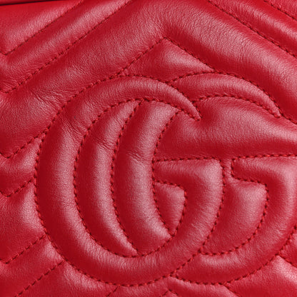Gucci Calfskin Matelasse Small GG Marmont Chain Shoulder Bag Hibiscus Red 20 of 38
