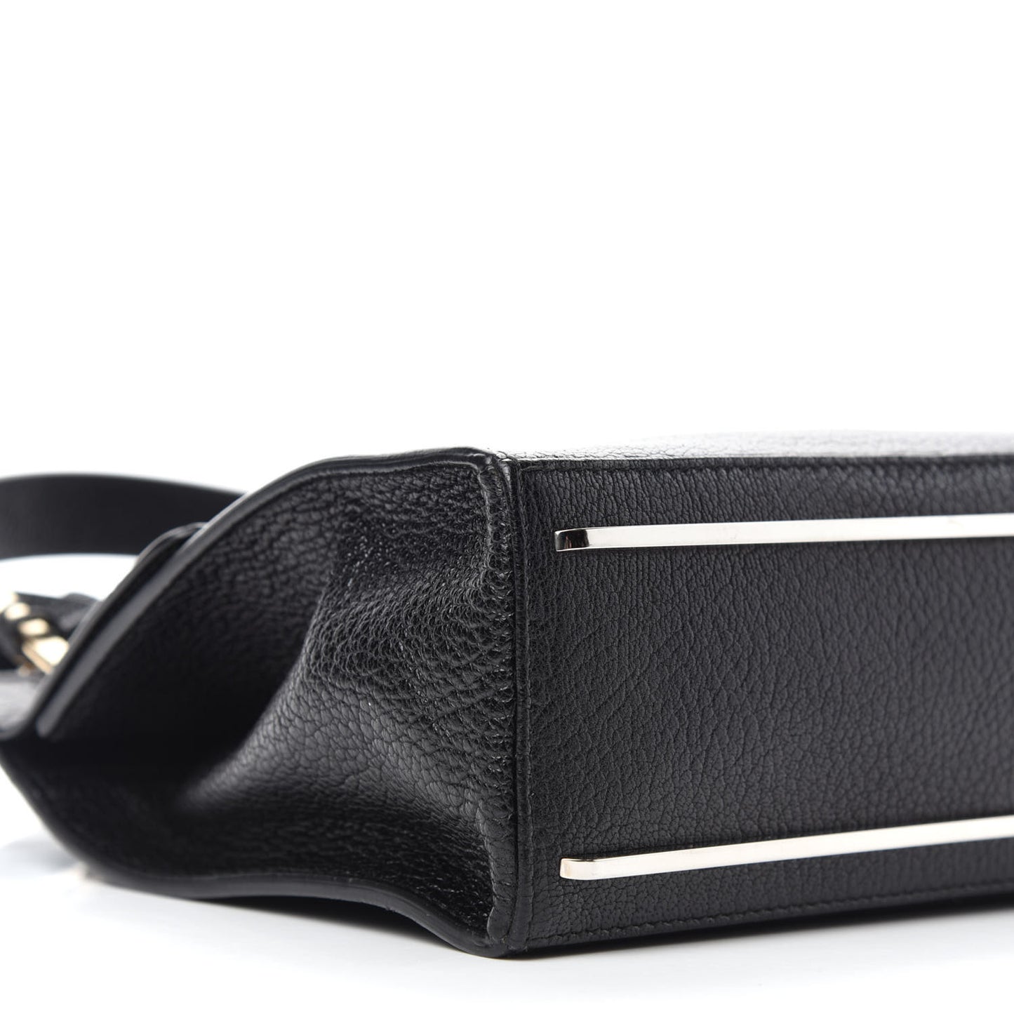 Calfskin Ostrich Trimmed Le Dix Cartable S Bag Black
