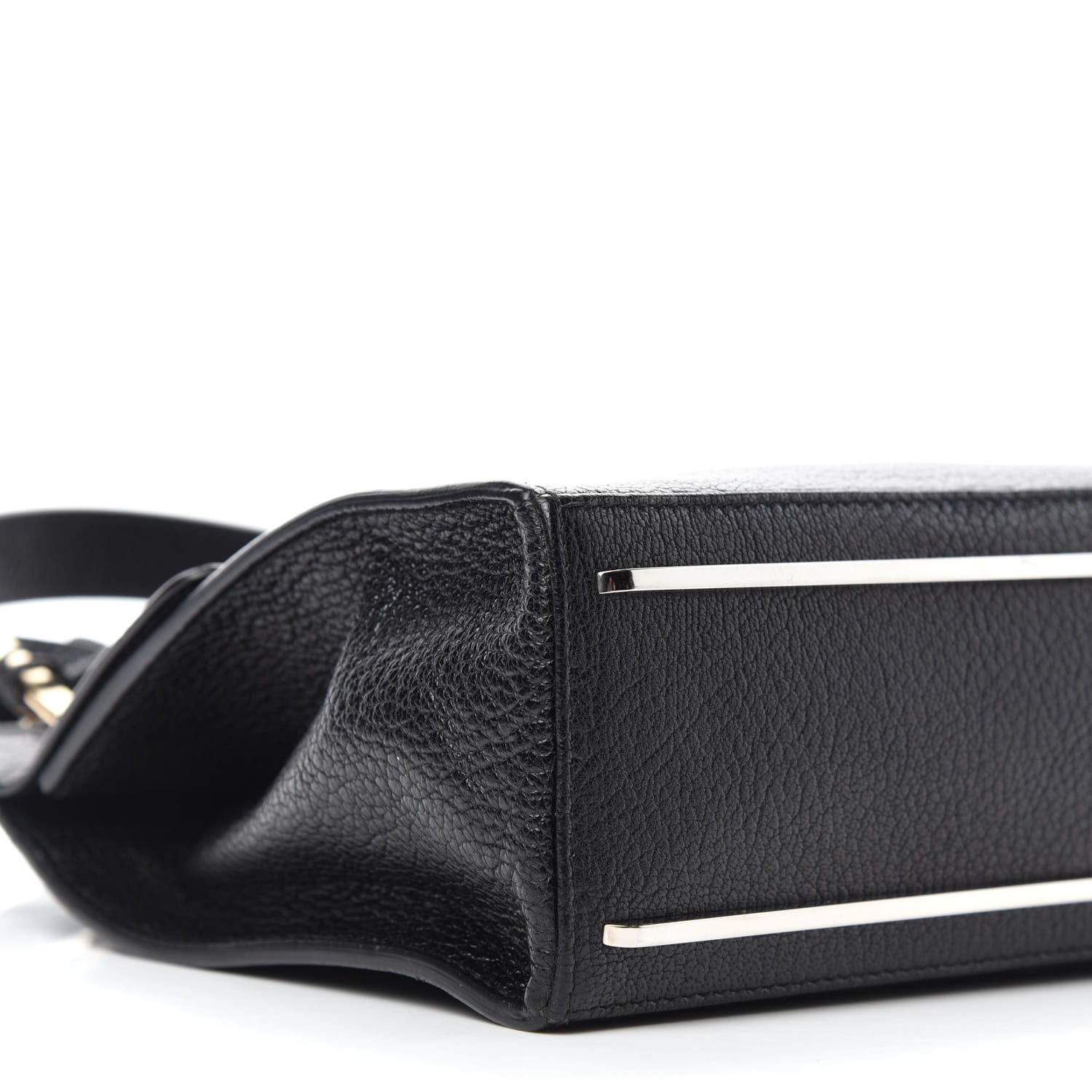 Balenciaga Calfskin Ostrich Trimmed Le Dix Cartable S Bag Black 10 of 16