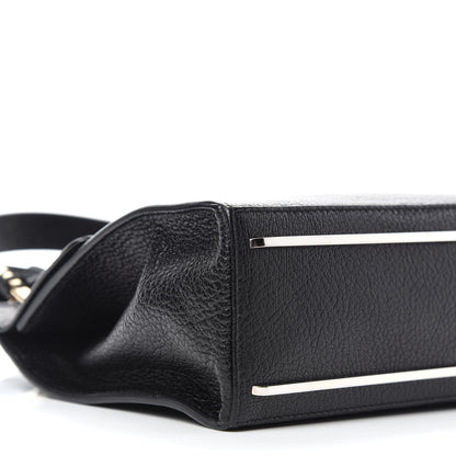 Balenciaga Calfskin Ostrich Trimmed Le Dix Cartable S Bag Black 10 of 16