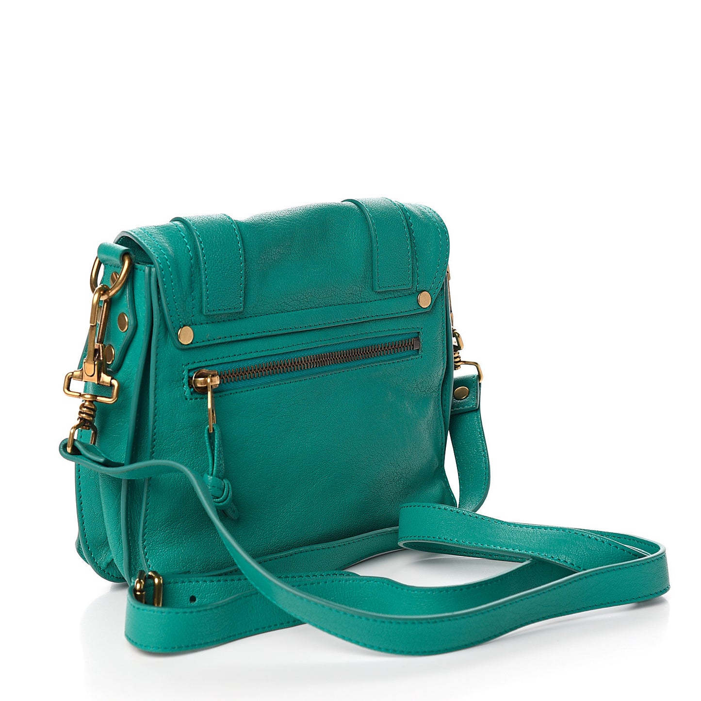 Lambskin PS1 Mini Pouch Messenger Bag Aqua