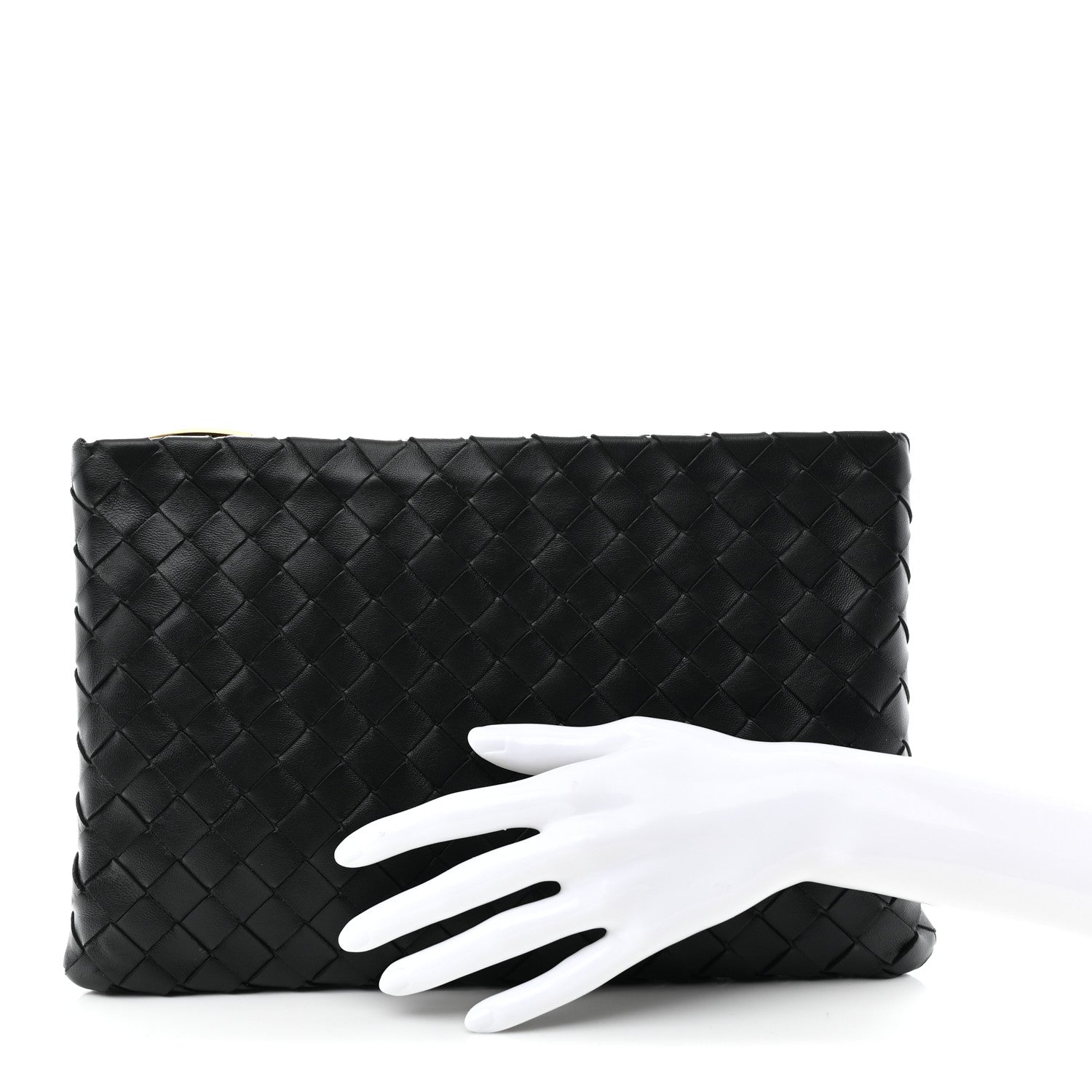 Bottega Veneta Nappa Intrecciato Flat Zip Pouch Black 2 of 7
