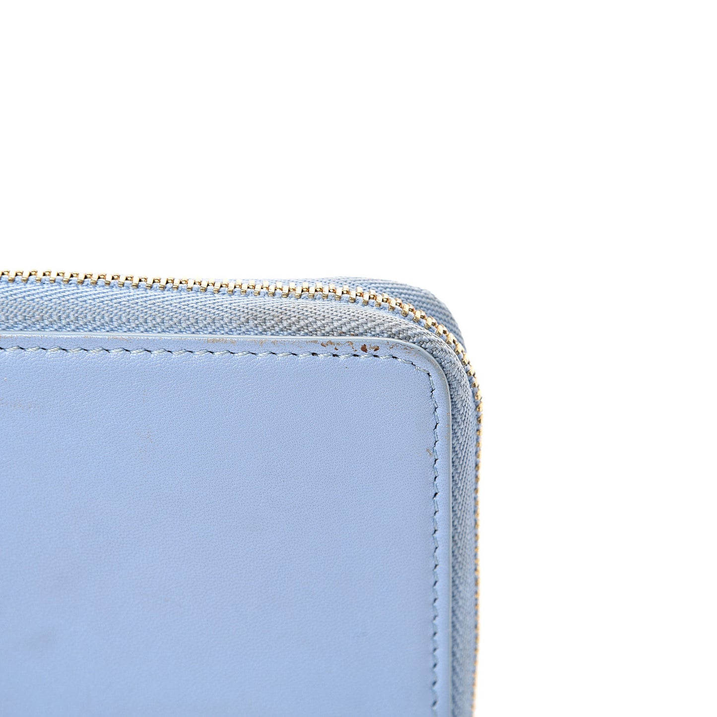 Lambskin Large Zip Around Multifunction Wallet Blue Lavender