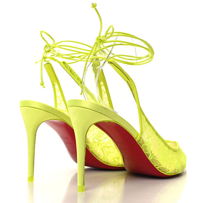 Christian Louboutin Kate Lace 85 Pumps 37.5 Neon Yellow 4 of 9