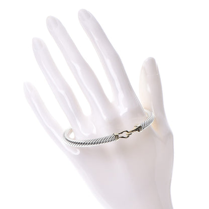 David Yurman Sterling Silver 14K Yellow Gold 5mm Cable Classic Buckle Bracelet 2 of 6