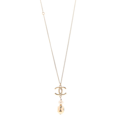 Chanel Pearl CC Drop Necklace Gold 1 of 5