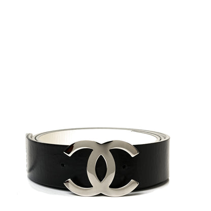 Chanel Calfskin CC Reversible Belt 85 Black White 2 of 8