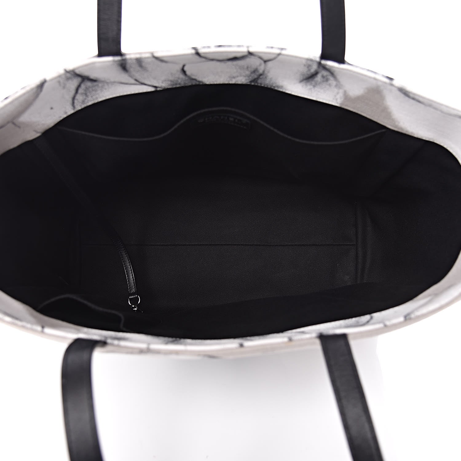 Chanel Canvas Medium Camellia Shopping Tote Grey Black 5 of 12