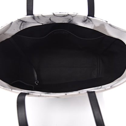 Chanel Canvas Medium Camellia Shopping Tote Grey Black 5 of 12