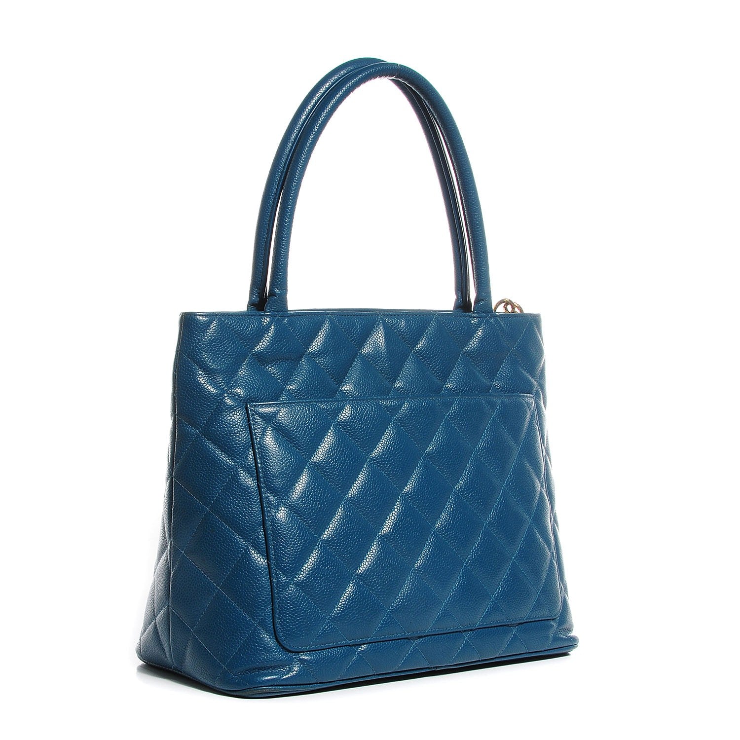 Chanel Caviar Quilted Medallion Tote Blue 3 of 8