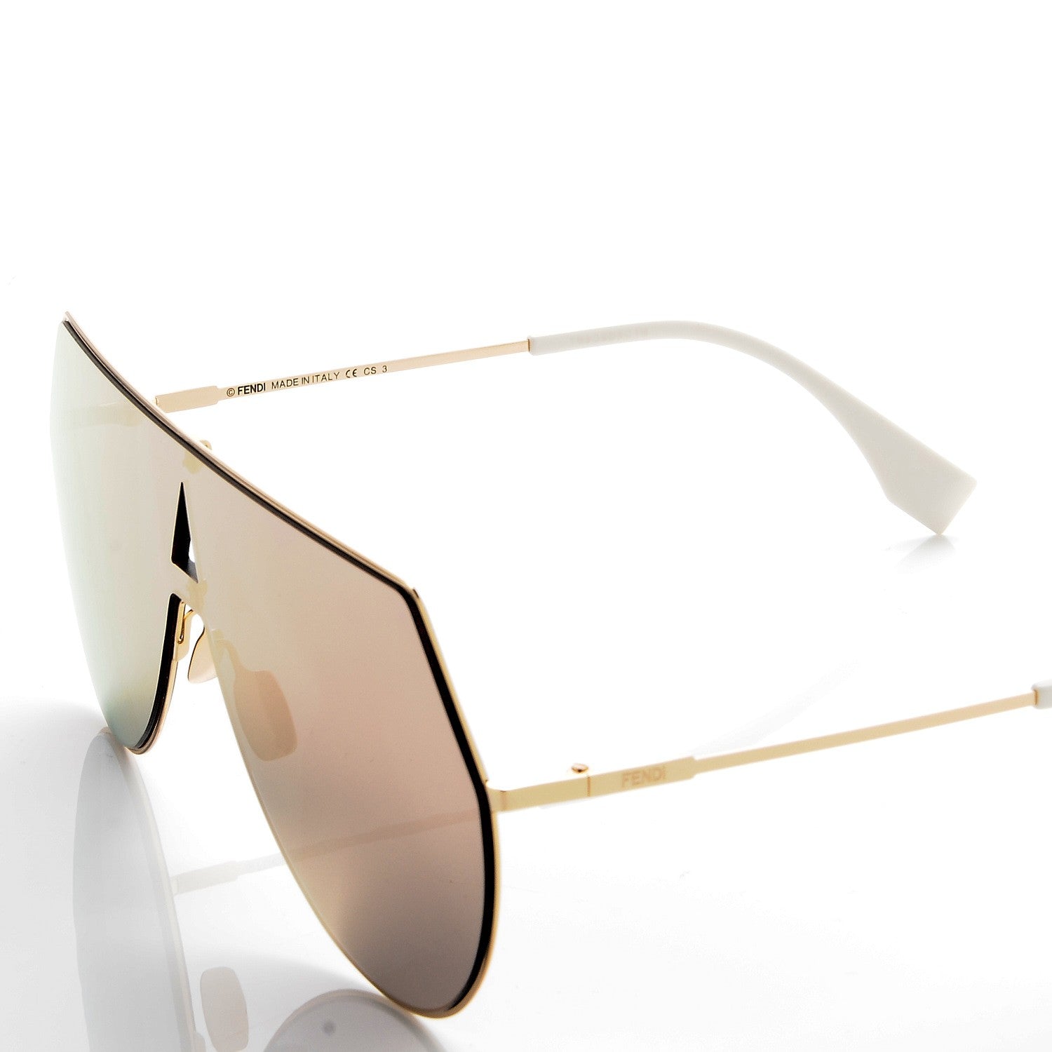 Fendi Metal Mirrored Eyeline Sunglasses FF 0193/S Matte Gold 5 of 9