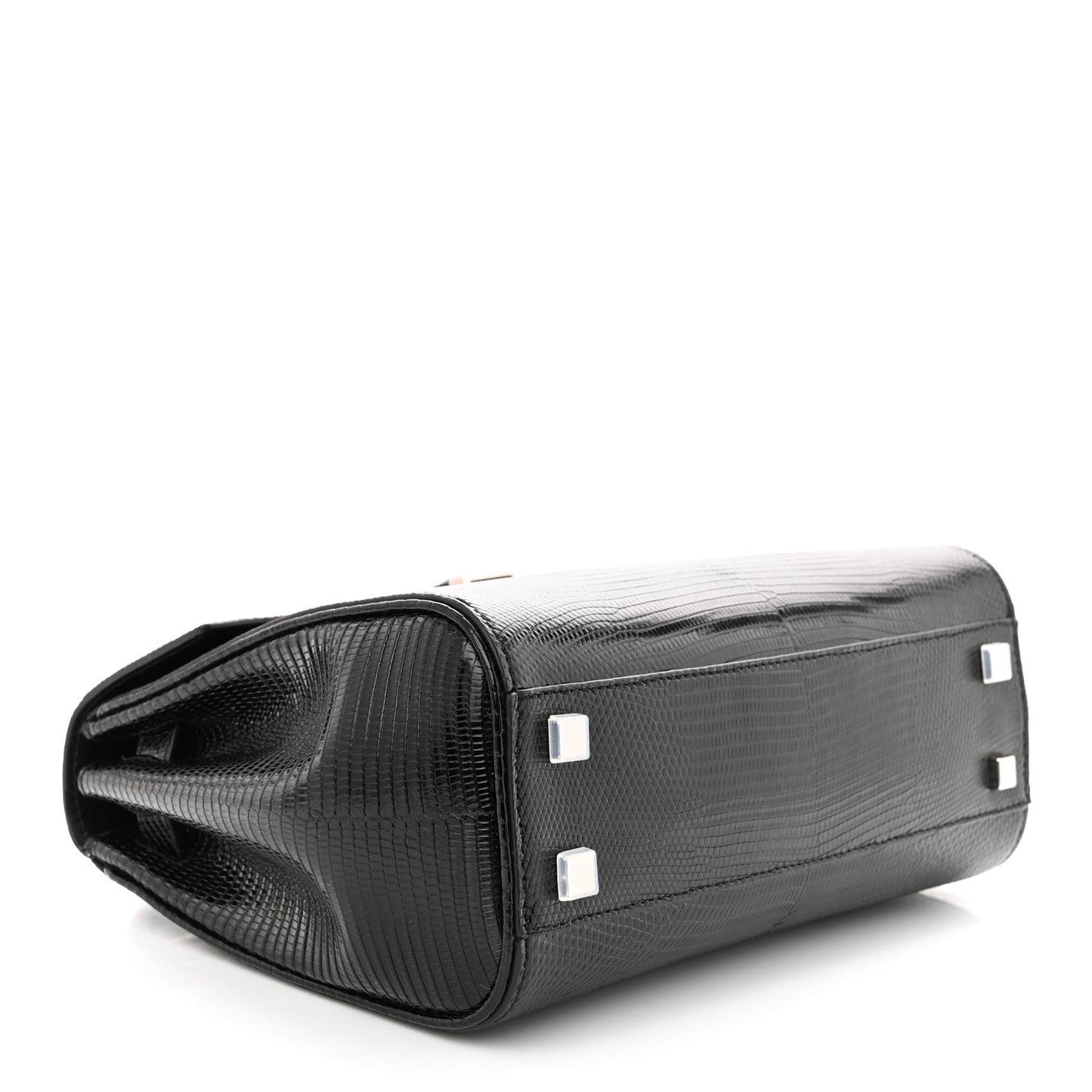 Lizard Le Fermoir Top Handle Bag Small Black