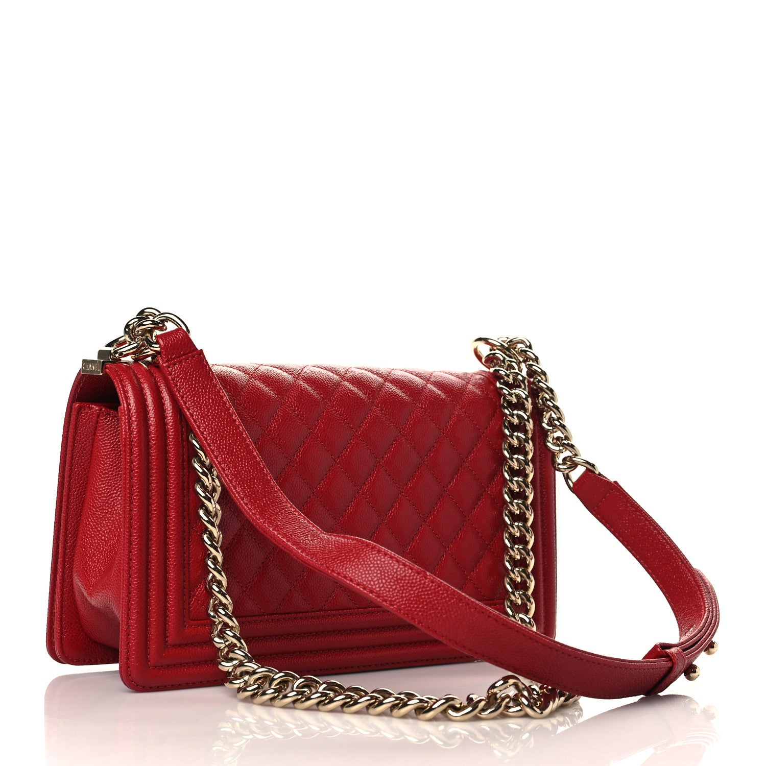 Chanel Caviar Quilted Medium Boy Flap Red 2 of 9