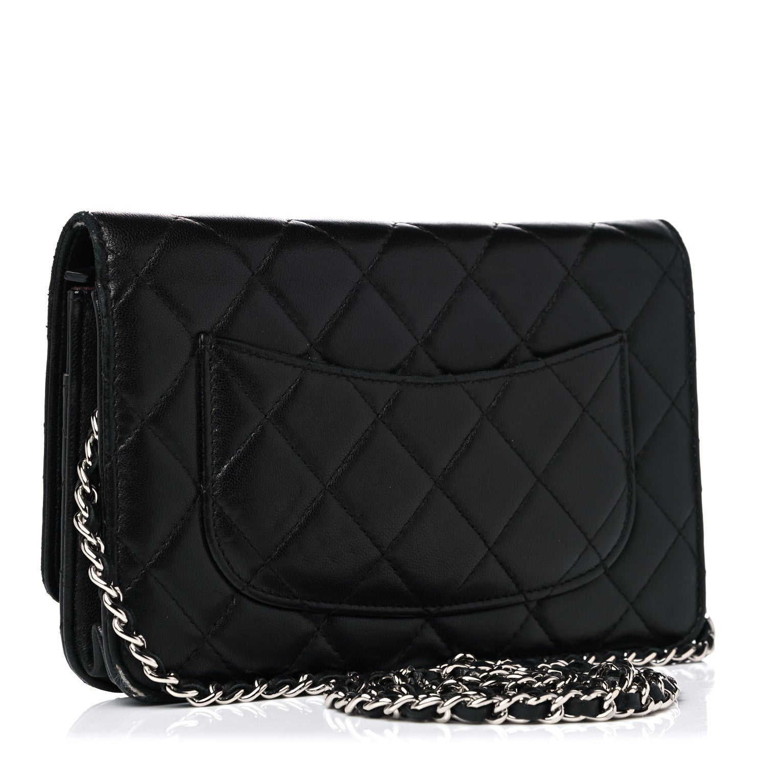Chanel Lambskin Quilted Wallet On Chain WOC Black 3 of 18