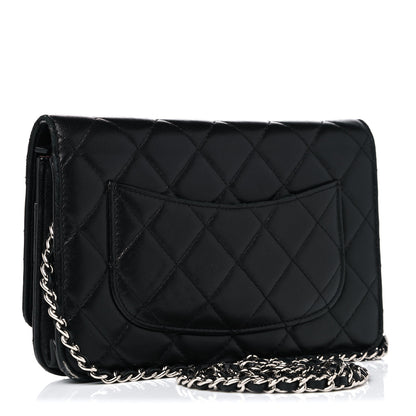 Chanel Lambskin Quilted Wallet On Chain WOC Black 3 of 18