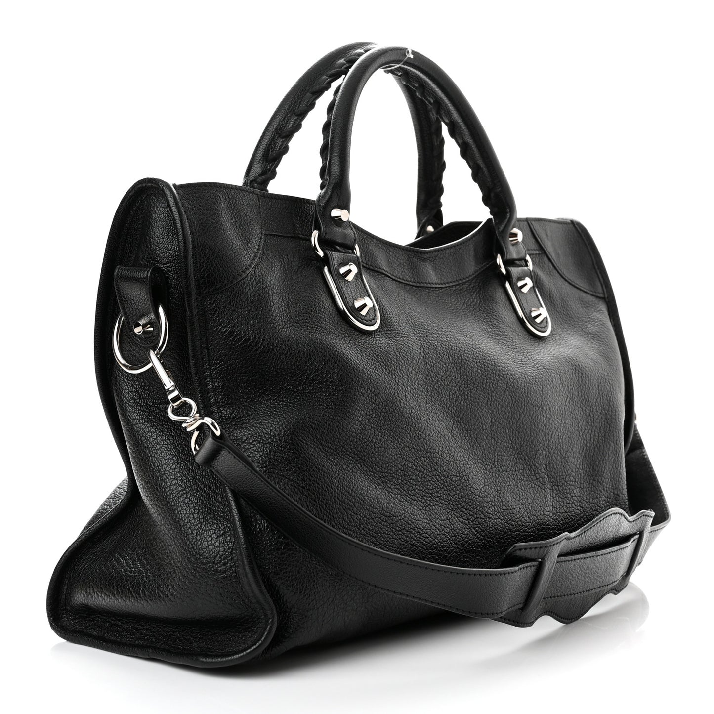 Chevre Silver Metallic Edge Hardware City Black