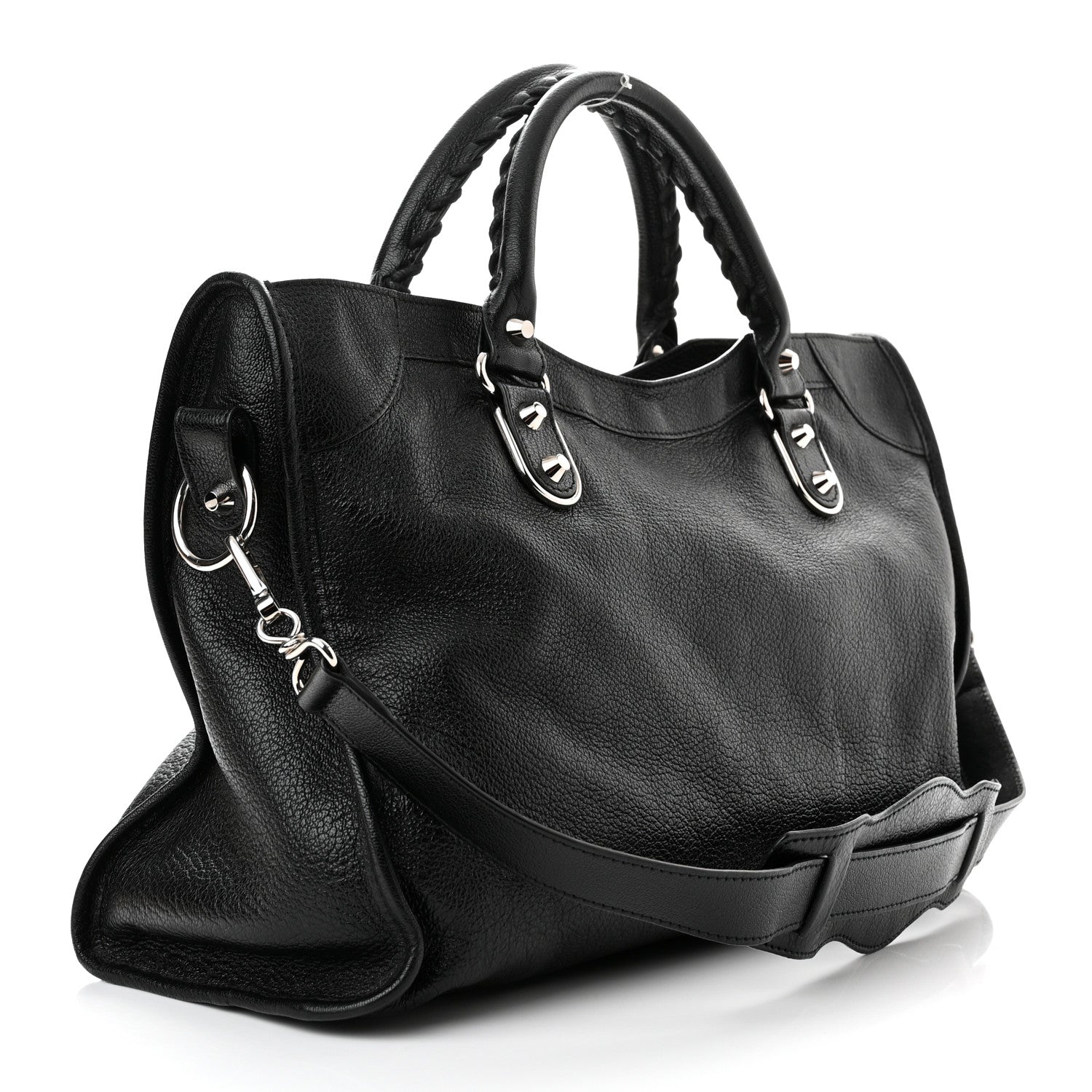 Balenciaga Chevre Silver Metallic Edge Hardware City Black 3 of 10