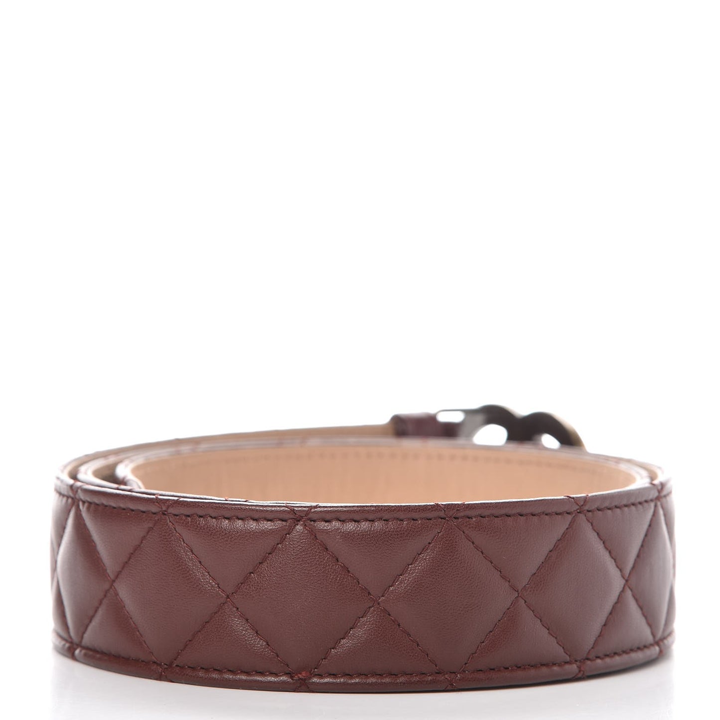 Lambskin Quilted CC Belt 90 36 Bordeaux