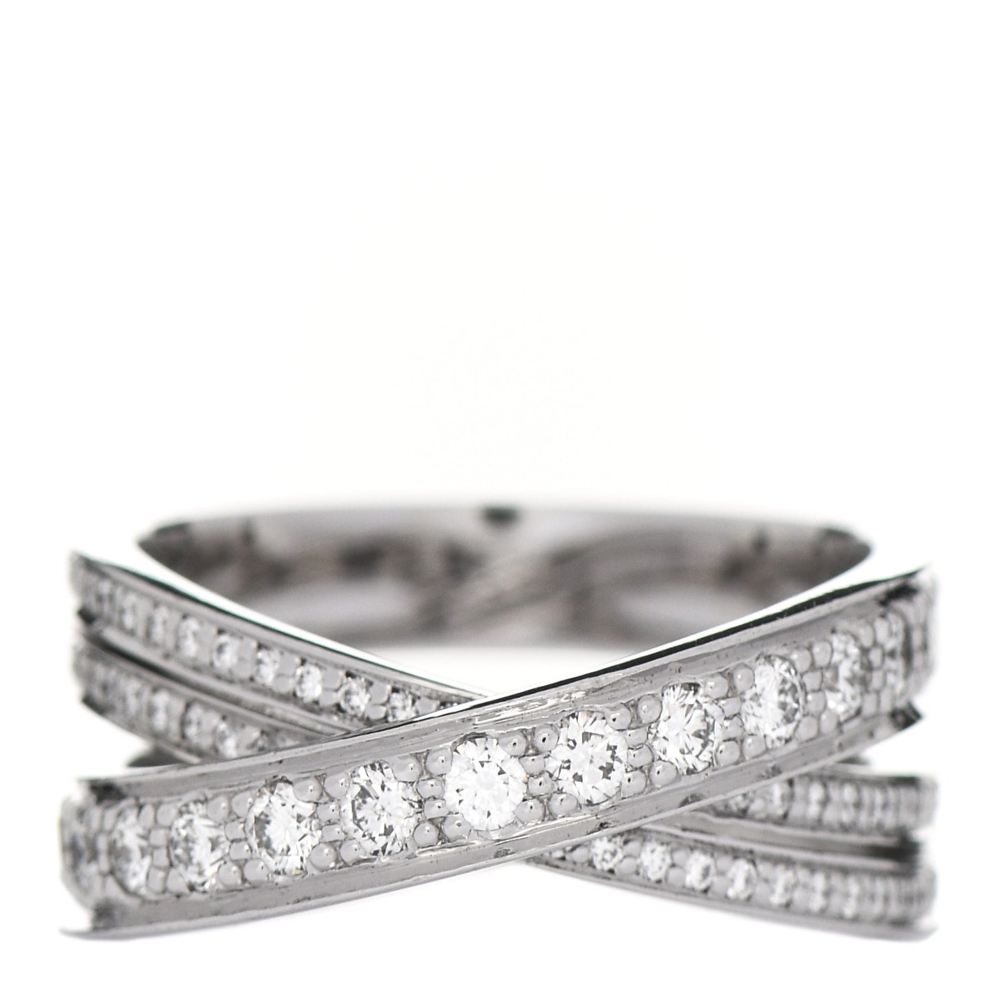 18K White Gold Diamond Etincelle de Cartier Ring 52 6
