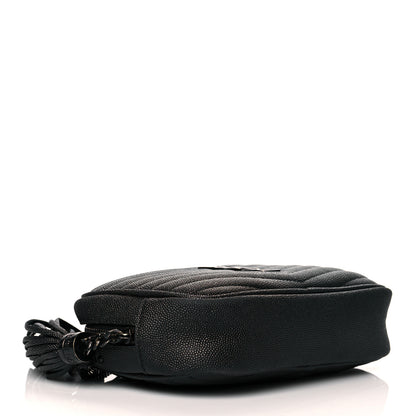 Saint Laurent Grain De Poudre Matelasse Monogram Mini Lou Camera Bag Black 4 of 10
