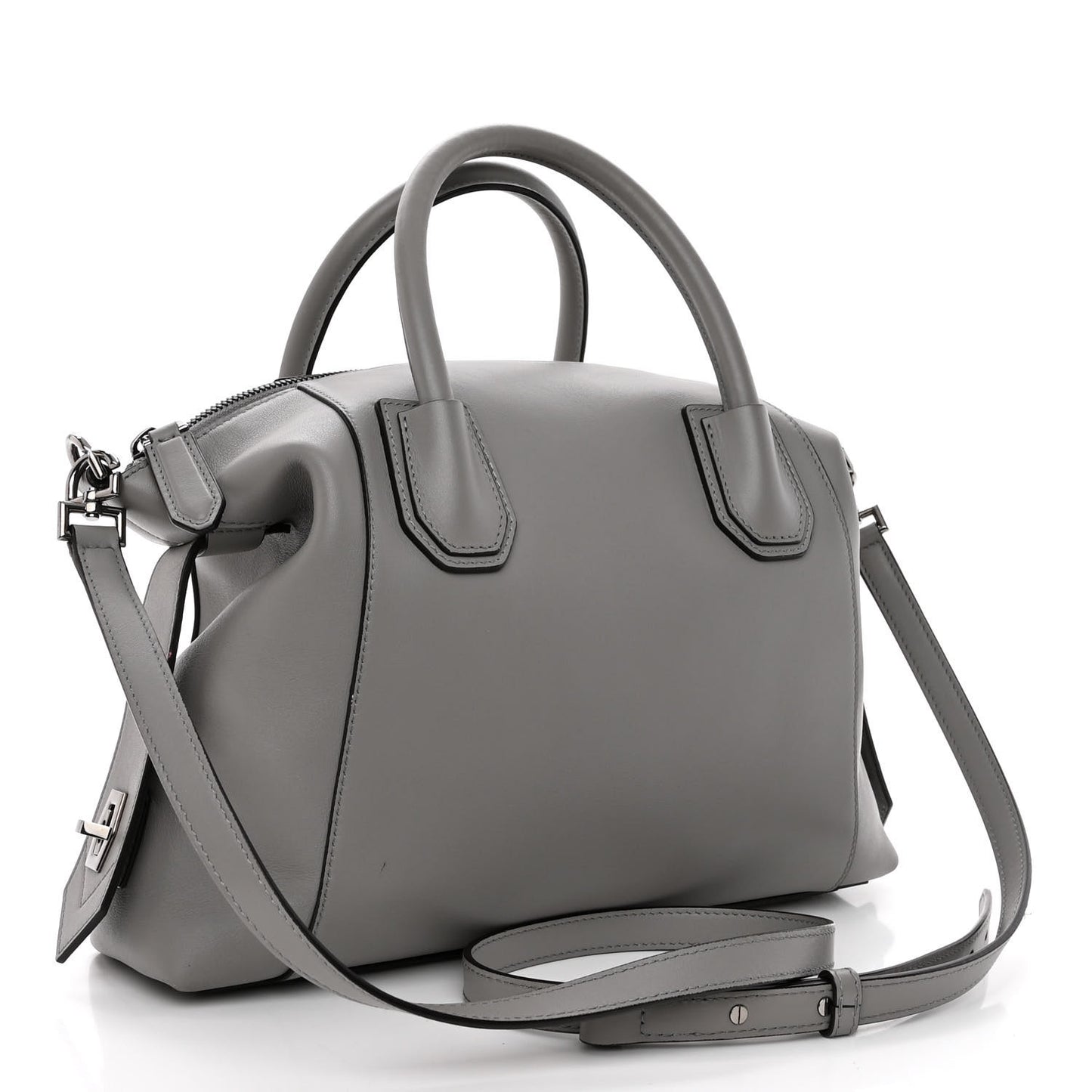 Calfskin Small Soft Antigona Pearl Grey