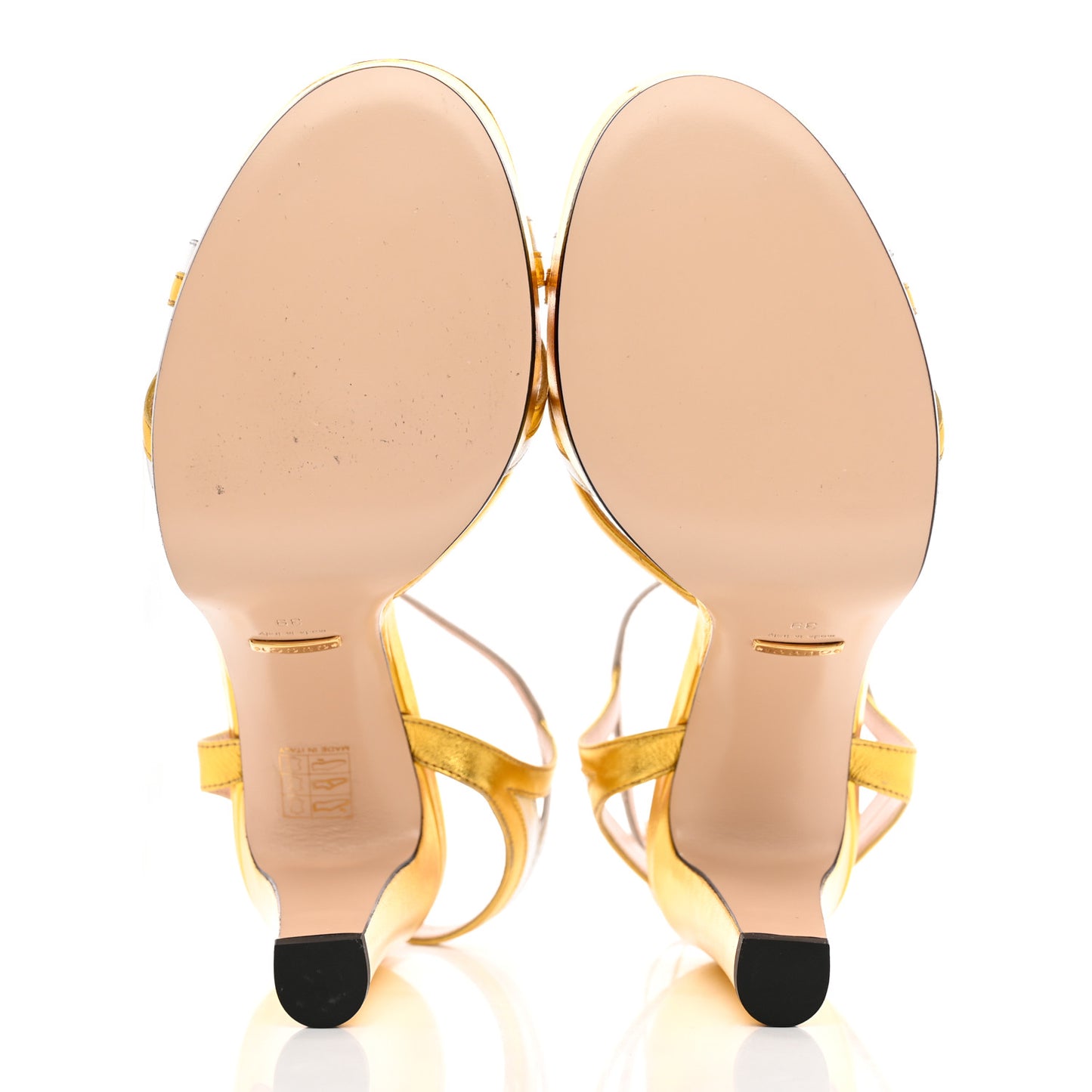 Nappa Silk Alison Platform 105mm Sandals 39 Argento Oro Vecchio