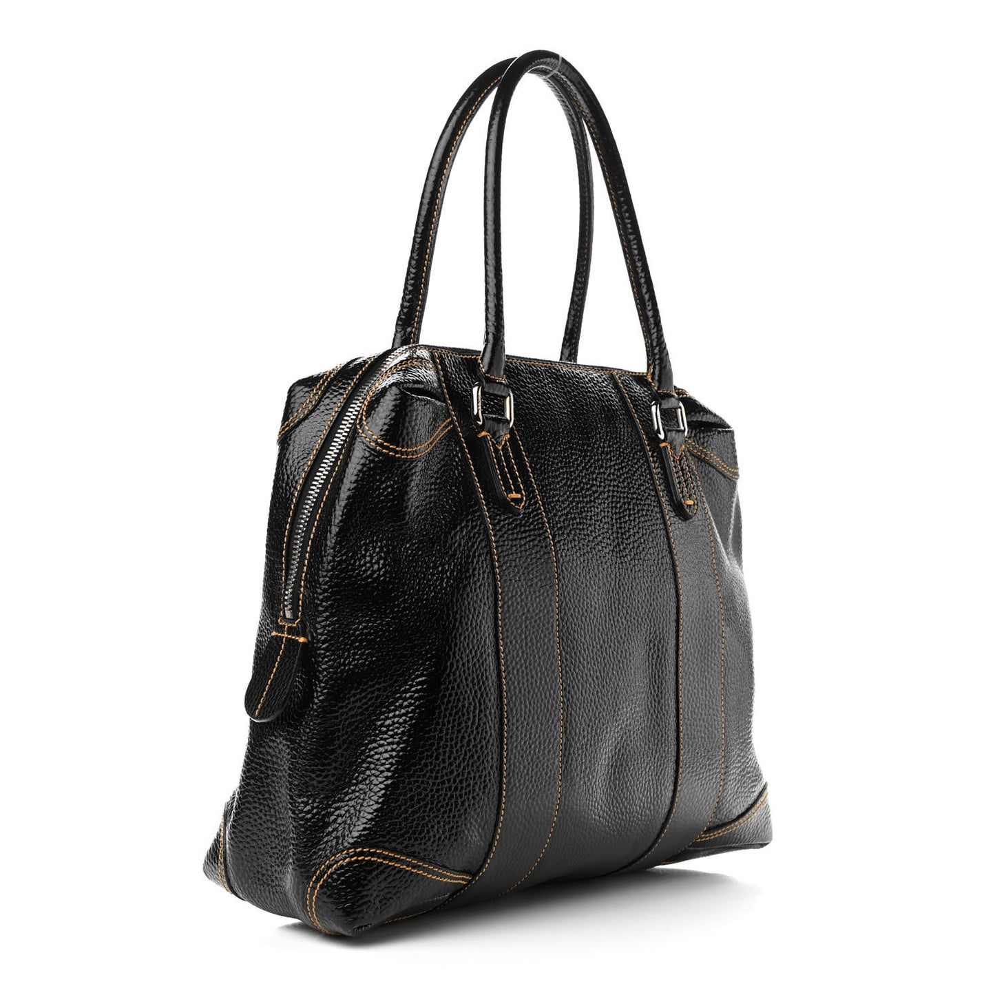 Grained Calfskin Large B Mix Tote Black