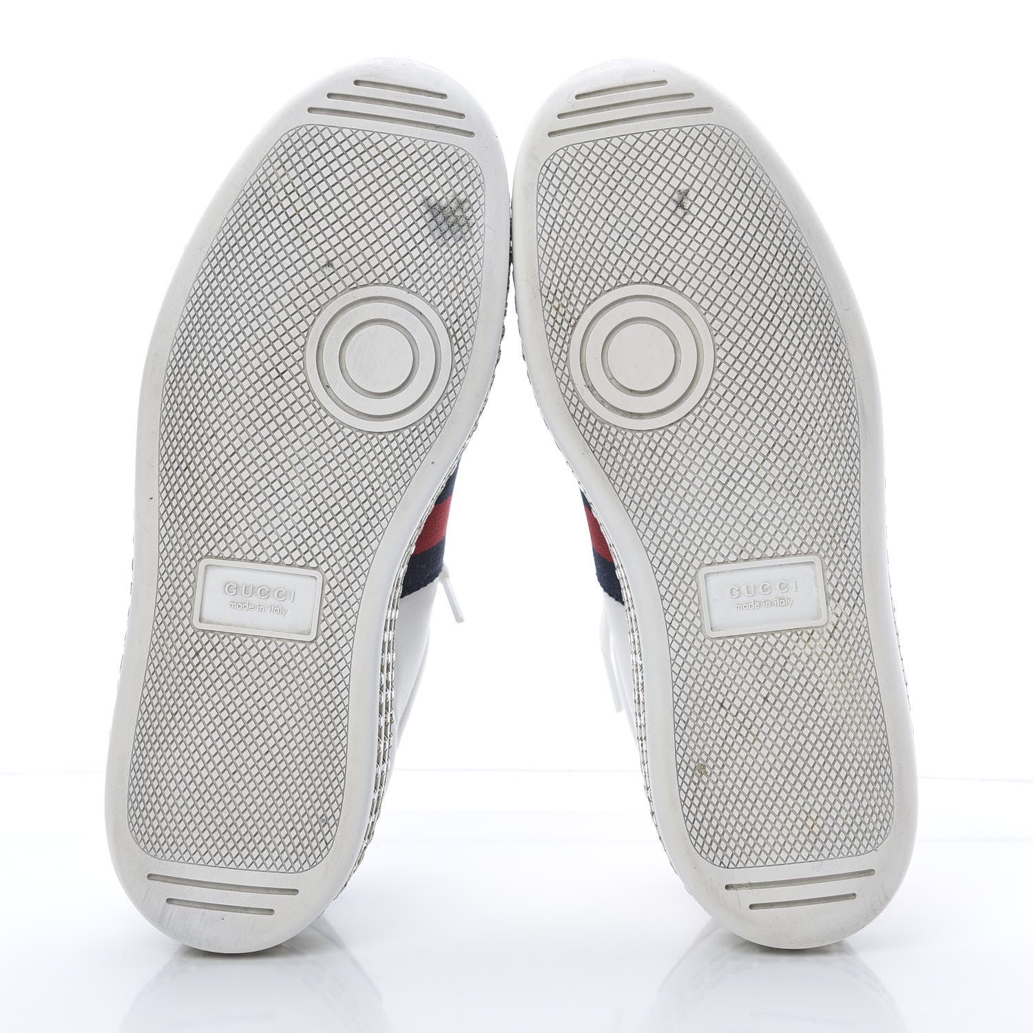 Gucci Calfskin Crystal Web Bee Embroidered Womens Ace Platform Sneakers 35.5 White 5 of 12