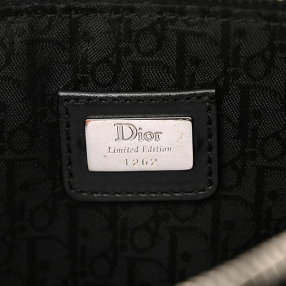 Christian Dior Canvas Stitched Flower Sequins Mini Saddle Pochette Black Red 6 of 11