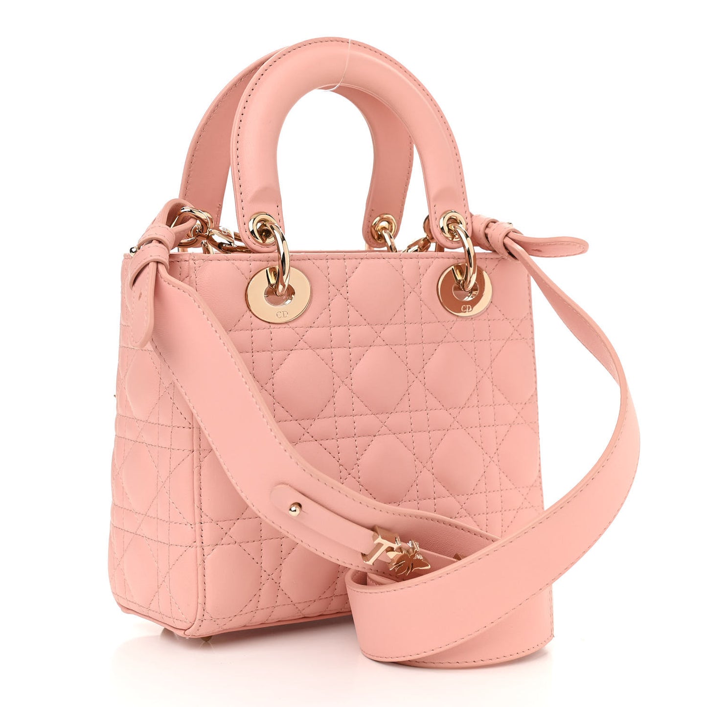 Lambskin Cannage Small My ABCDior Lady Dior Rose Clair