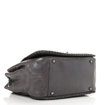 Chanel Calfskin Quilted Large CC Enchained Accordion Flap Grey 4 of 11