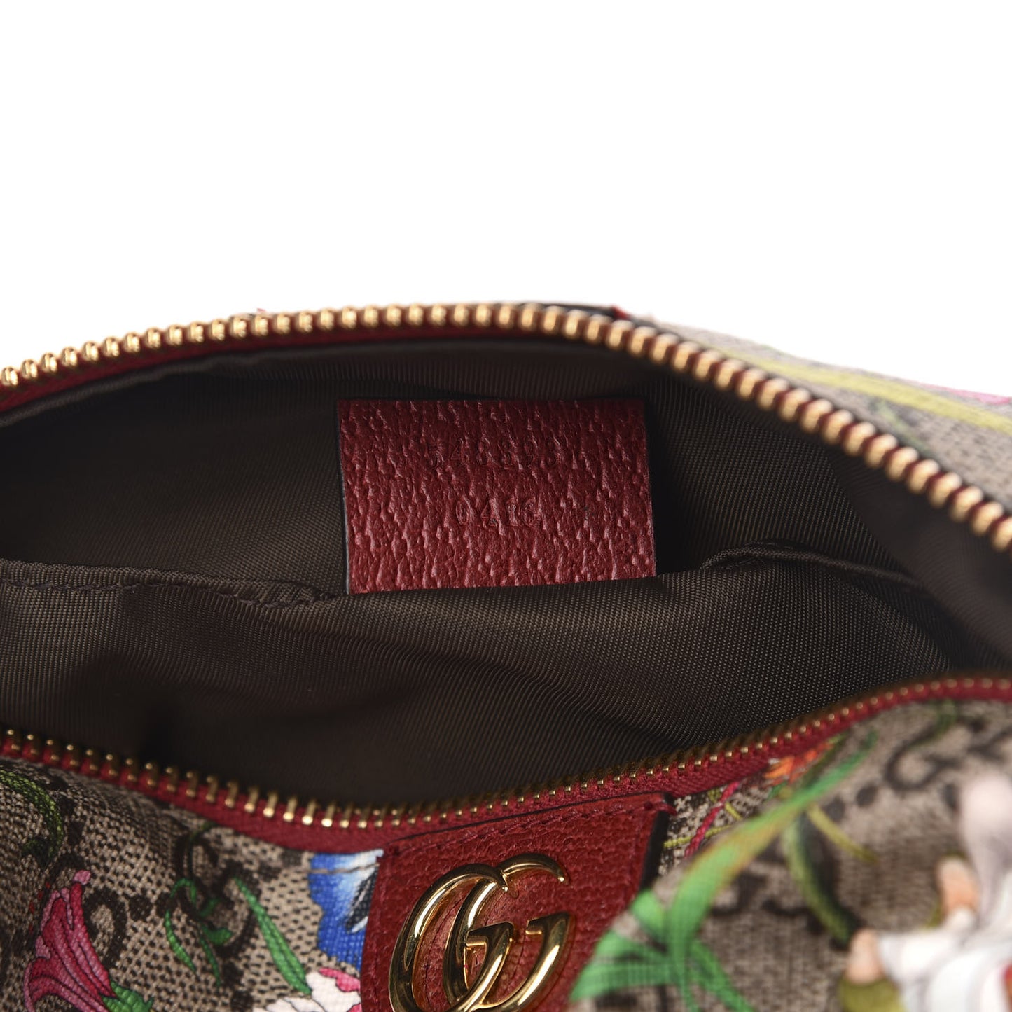 Soft GG Supreme Monogram Flora Calfskin Medium Ophidia Cosmetic Case Beige Ebony Multicolor Rosso