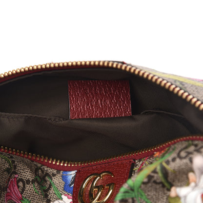Gucci Soft GG Supreme Monogram Flora Calfskin Medium Ophidia Cosmetic Case Beige Ebony Multicolor Rosso 7 of 7
