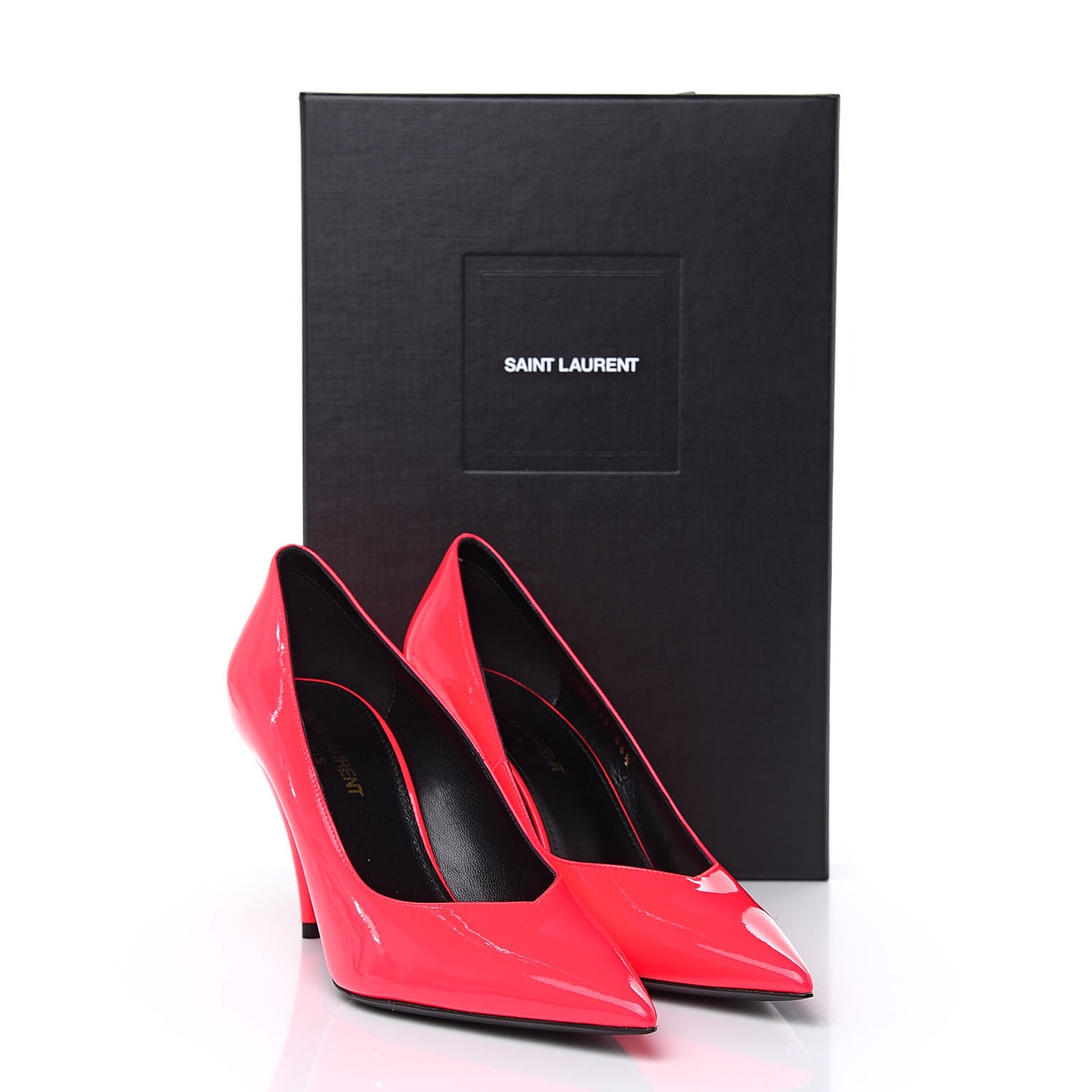 Saint Laurent Patent Calfskin Kiki 85 Pumps 36.5 Fuxia Fluo 9 of 9