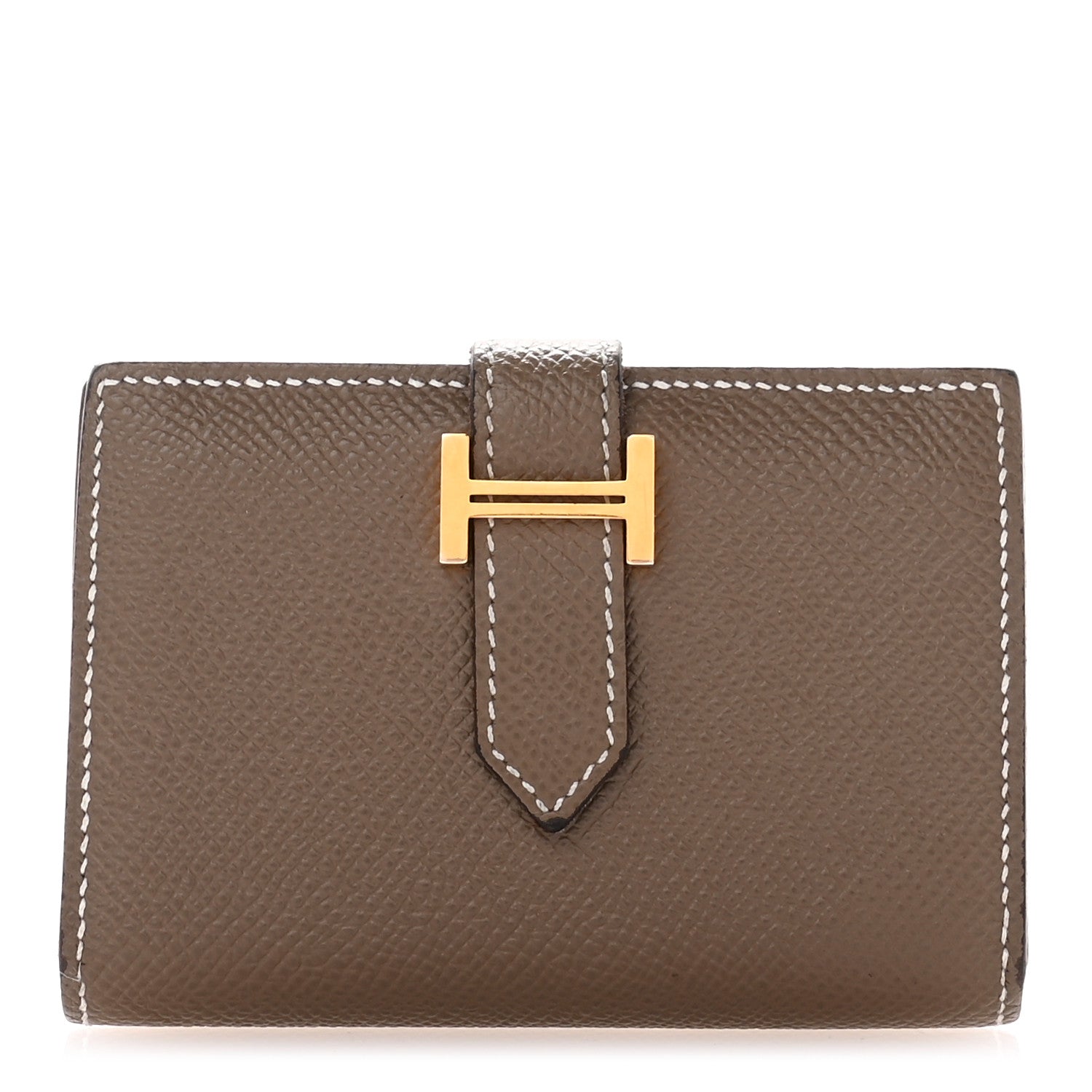 Hermes Epsom Bearn Card Holder Wallet Etoupe 1 of 13