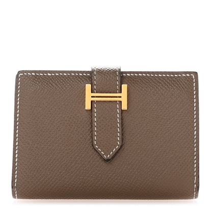 Hermes Epsom Bearn Card Holder Wallet Etoupe 1 of 13