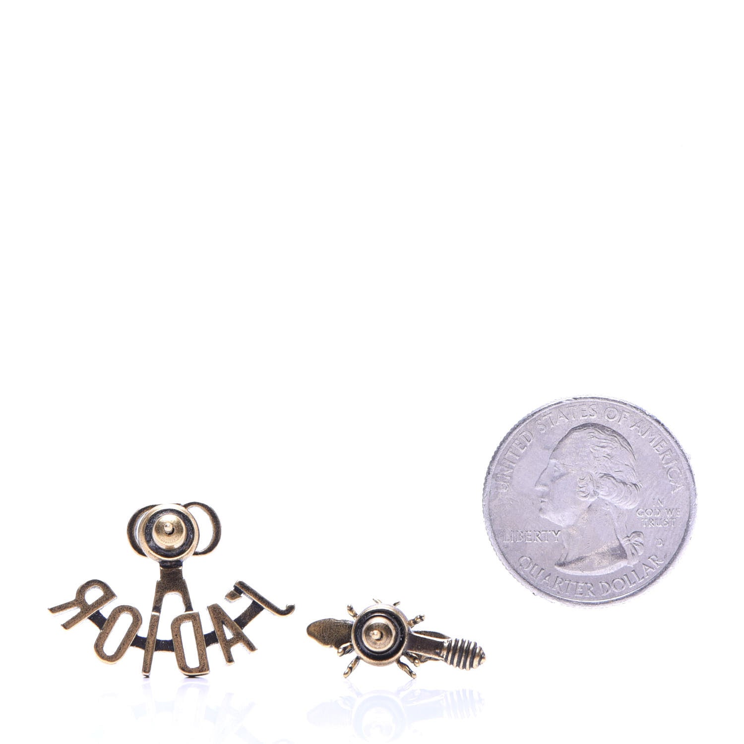 Christian Dior Metal J'Adior Earrings Aged Gold 2 of 4