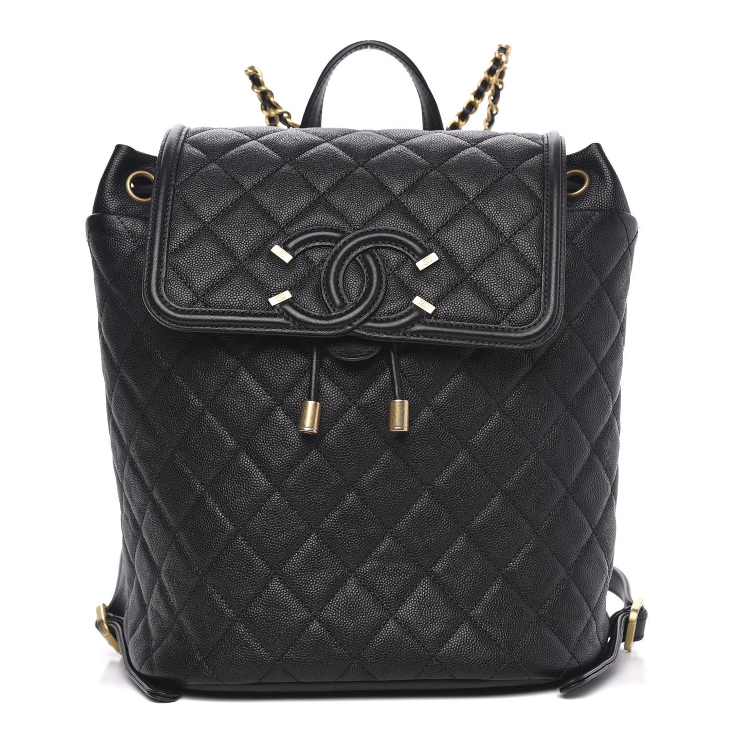 Caviar Quilted Filigree Backpack Black