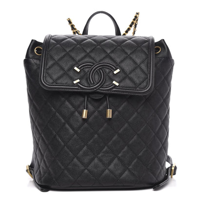 Chanel Caviar Quilted Filigree Backpack Black 1 of 10
