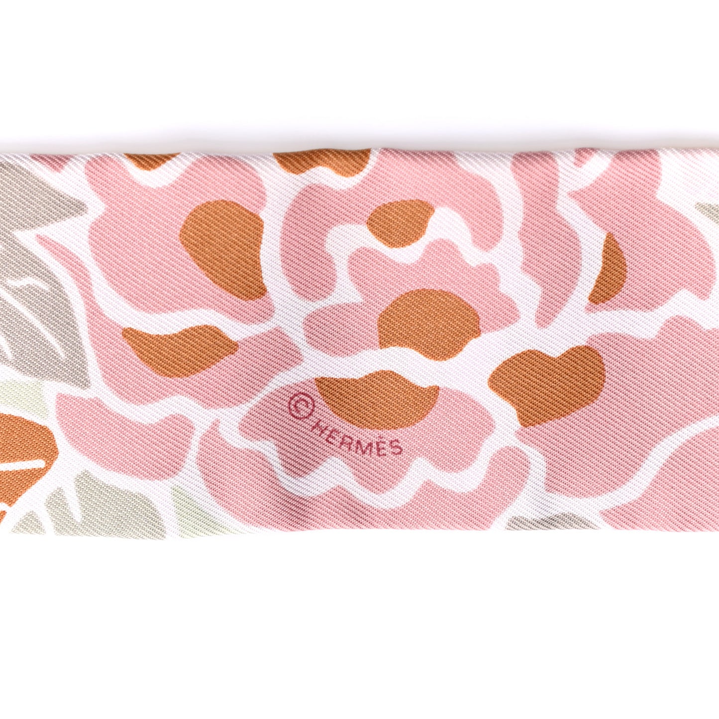 Silk Bingata Twilly Vieux Rose Vert De Eau