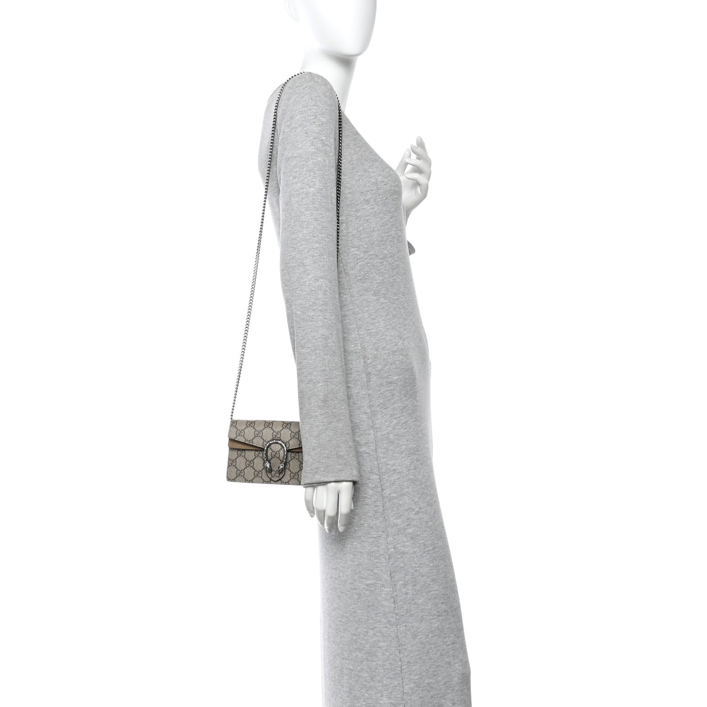 GG Supreme Monogram Super Mini Dionysus Shoulder Bag Taupe