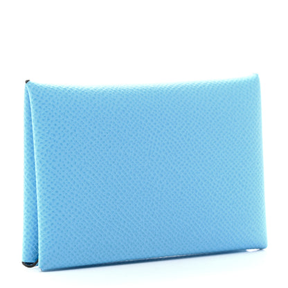 Hermes Epsom Calvi Card Case Celeste 3 of 6