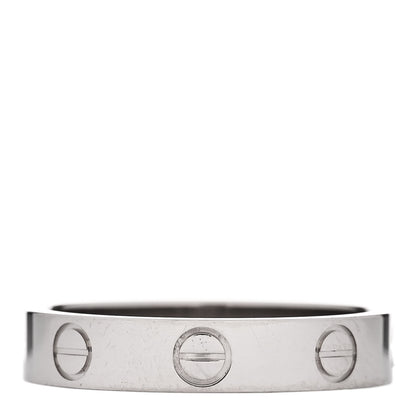 Cartier 18K White Gold 3.5mm LOVE Wedding Band Ring 51 5.75 3 of 4