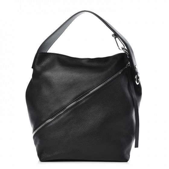 Proenza Schouler Pebbled Calfskin Medium Zip Hobo Black 13 of 20