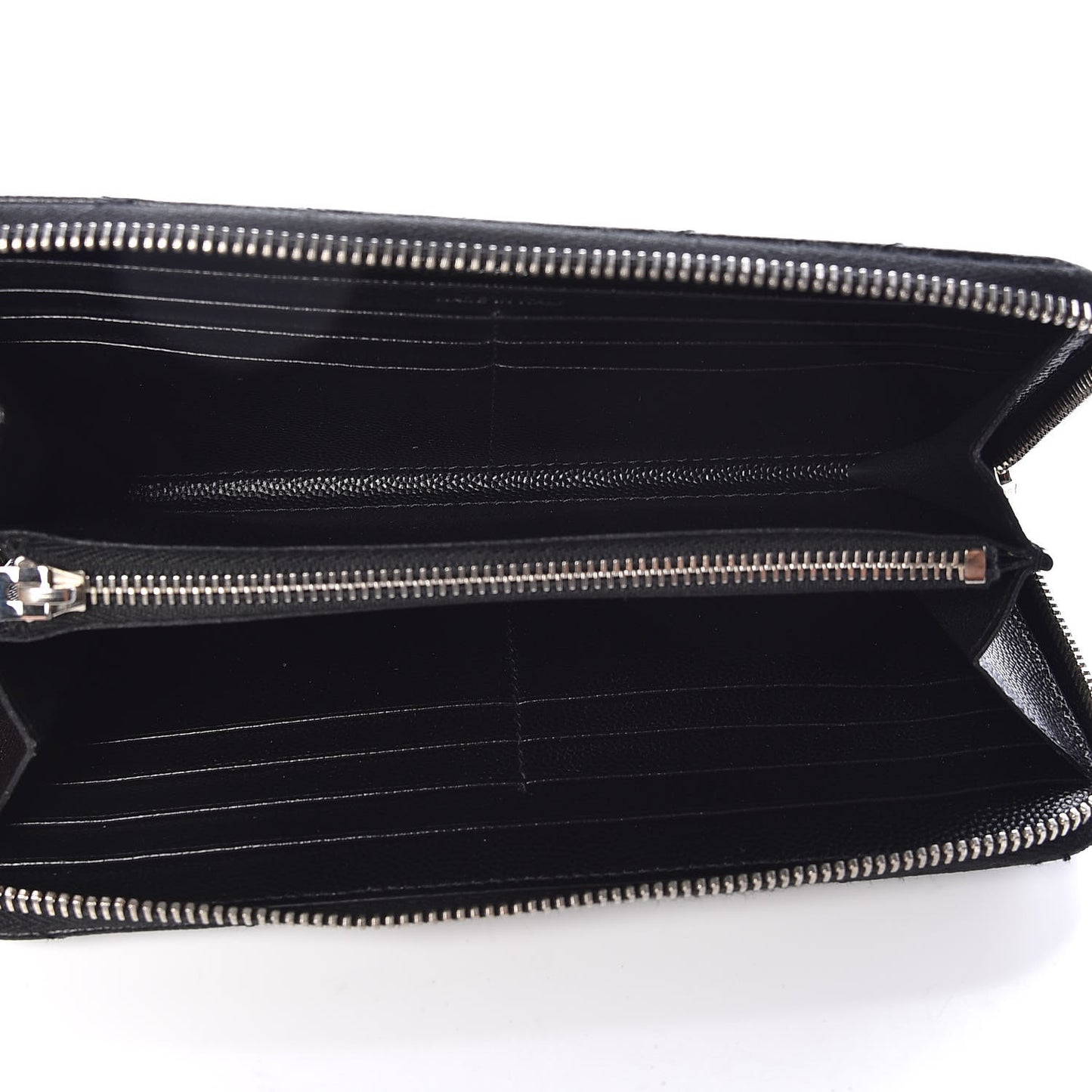 Grain De Poudre Matelasse Chevron Monogram Zip Around Wallet Black