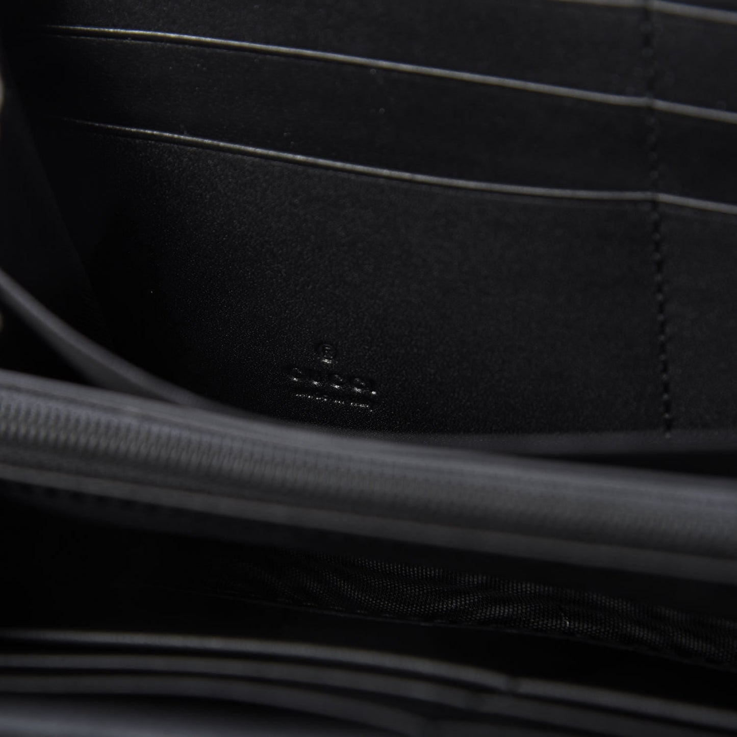 Suede Patent GG Web Ophidia Zip Around Wallet Black
